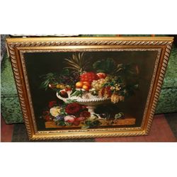 ESTATE GOLD TONE FRAMED FRUIT PICTURE