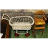 Image 1 : WICKER DOLL STROLLER SOLD WITH WOOD DOLL