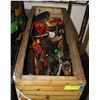 Image 1 : WOOD TOOL BOX WITH CONTENTS