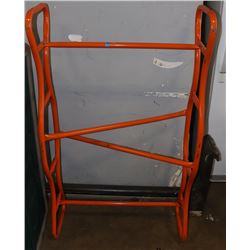 ORANGE METAL BARREL STAND