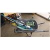 Image 1 : PLASTIC WHEEL BARROW SOLD WITH YARD TOOLS