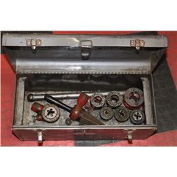 RIDGID PIPE THREADER W/ 7 HEADS & RIDGID #2 LONG