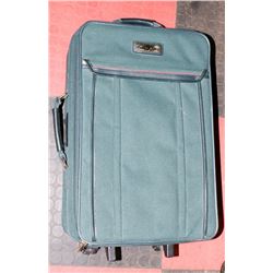 GREEN AMERICAN TOURISTER SUITCASE.