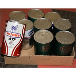 ESSO AND HUSKY OIL CANS-FULL