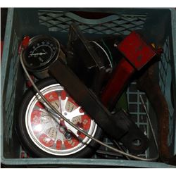 CRATE OF SHOP TOOLS & ACCESSORIES INCLUDES A