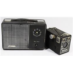 VINTAGE CAMERA AND RADIO FLAT