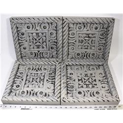 4 DECORATIVE WOOD WALL HANGINGS FROM LINEN &