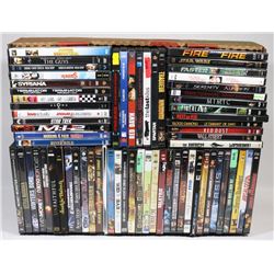 FLAT OF 65 MOSTLY ACTION DVDS