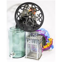 FLAT OF ASSORTED INCLUDING CANDLE HOLDER, DRAGON
