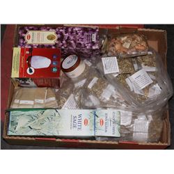 BOX OF ASSORTED INCENSES AND MORE