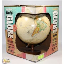 GLOBEMASTER WORLD GLOBE W/ RAISED TYPOGRAPHY