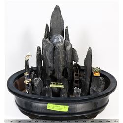 LARGE TABLE TOP CERAMIC WATERFALL WITH MARBLE