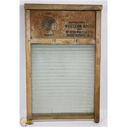 CHIEF BRAND WESTERN WOODENWARE WASHBOARD
