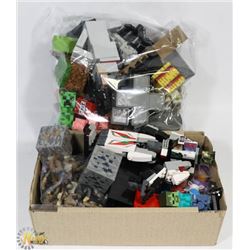 LOT OF MINECRAFT WITH BOX OF MEGA BLOCK FIGURES