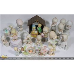 FLAT OF 16 PRECIOUS MOMENT PORCELAIN STATUES