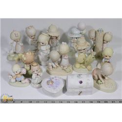 FLAT OF 15 PRECIOUS MOMENT PORCELAIN STATUES