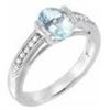 Image 1 : Aqua Marine and Diamond Ring
