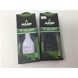 Lot of Amp Energy Car & Wall Chargers (Colours may Vary)