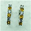 Image 2 : Silver Citrine Cubic Zirconia Hoop Earrings Earrings, Suggested Retail Value $60