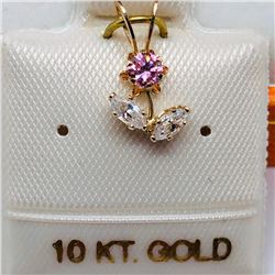 10K Yellow Gold Cubic Zirconia Pendant, Made in Canada, Suggested Retail Value $100