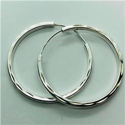 Silver Hoop Earrings (~weight 2.8g), Suggested Retail Value $100