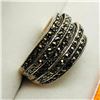 Image 1 : Silver Marcasite Antique Design Heart Shaped Ring, Suggested Retail Value $120