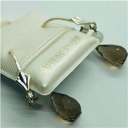 Silver Smokey Quartz(4ct) Earrings, Made in Canada, Suggested Retail Value $100