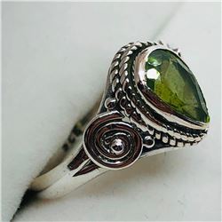 Silver Peridot Ring (~weight 4.1g), Suggested Retail Value $160