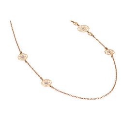 18k Rose Gold 0.28CTW Diamond Necklace, (Gold)