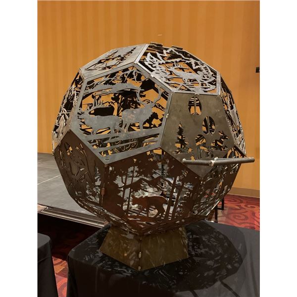 Round Steel Wildlife Fire Pit