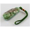 Image 1 : Chinese Green Hardstone Carved Toad Toggle