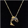 Image 2 : Italian Uno Aerre 18k Fish Pendant w/ Chain