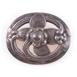 Georg Jensen sterling silver floral brooch