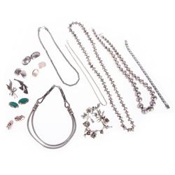 Collection of silver jewelry