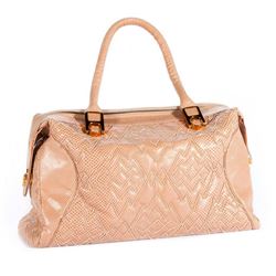 Judith Leiber Beige Ostrich Leather Handbag
