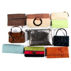 10 Assorted Leather & Fabric Handbags