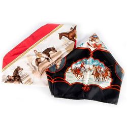 Two Vintage Hermes Paris Silk Scarves