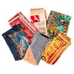 6 Vintage Silk Scarves