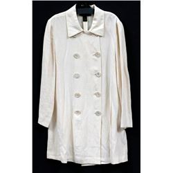 Vintage Donna Karan Ivory Linen Swing Coat Dress