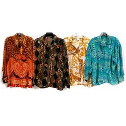 Collection of 8 Silk Designer Shirts one by Hermes