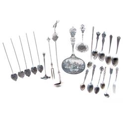 Collection of 21 sterling & silver serving implements
