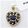 Image 2 : Gold Plated Silver Reversible Heart Shaped Ruby And Sapphire Pendant (~weight 5.9g), Insurance Value