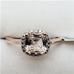 Rose Gold Plated Silver Morganite Ring (~Size 7) (~weight 4g), Suggested Retail Value $500