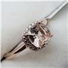 Image 2 : Rose Gold Plated Silver Morganite Ring (~Size 7) (~weight 4g), Suggested Retail Value $500