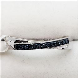 Silver Blue Diamond Ring (~weight 4g), Suggested Retail Value $600
