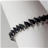 Image 2 : Silver Sapphire (Marquise Cut)(14ct) Bracelet (~weight 19.04g)