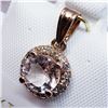 Image 2 : 14K Rose Gold Morganite(1ct) 18 Diamond(0.18ct) Pendant (~weight 1.2g), Made in Canada