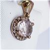 Image 3 : 14K Rose Gold Morganite(1ct) 18 Diamond(0.18ct) Pendant (~weight 1.2g), Made in Canada