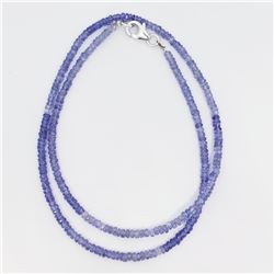 Silver Tanzanite(32ct) 16 Inch With Lobster Claw Necklace (~weight 6.97g)