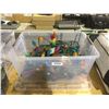 Image 1 : Plastic Tote bin w/ Christmas Lights